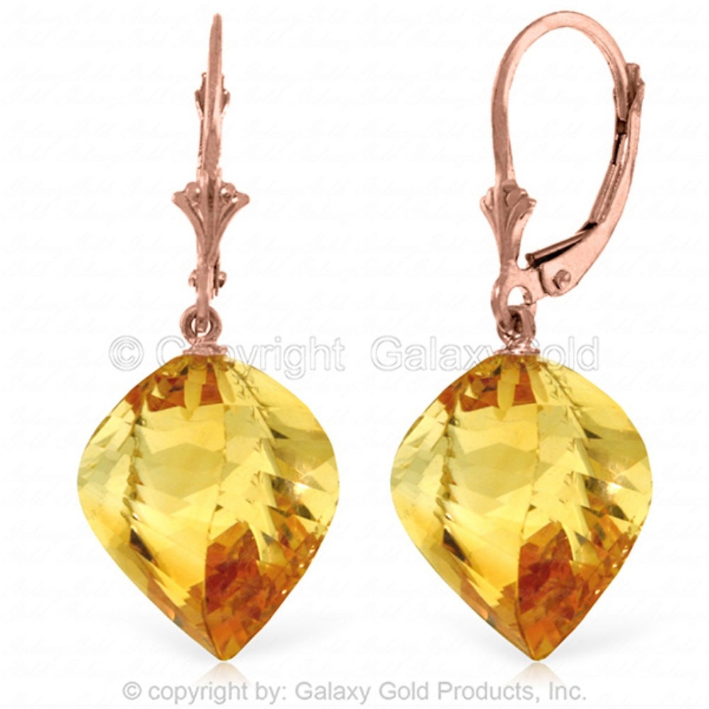 LEVERBACK EARRING TWISTED BRIOLETTE CITRINES - Picture 1 of 5